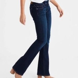 American Eagle Dark Wash Super Stretch Kick Boot Jeans Sz 14